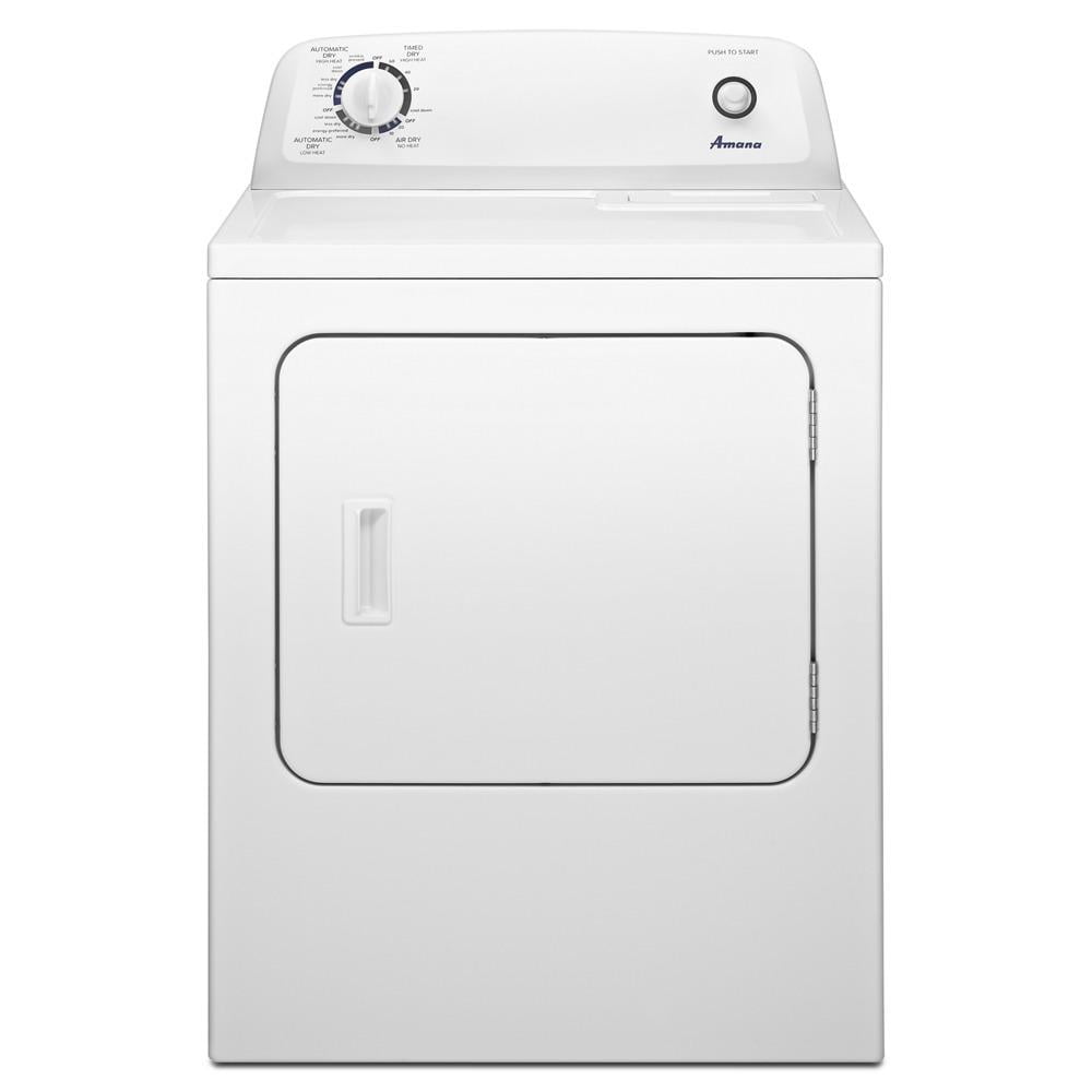 White Freestanding Gas Dryer with Powder Coated Drum