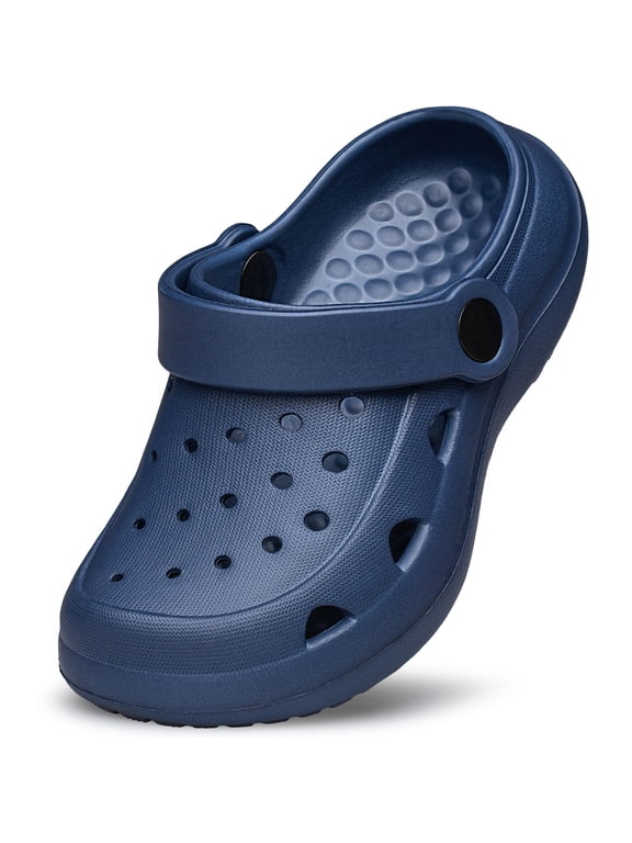 Boys Girls Garden Clogs Shoes Slides Sandals Shower Slippers Beach Water Rubber House Outddor Navy Blue Little Kid Size 1.5