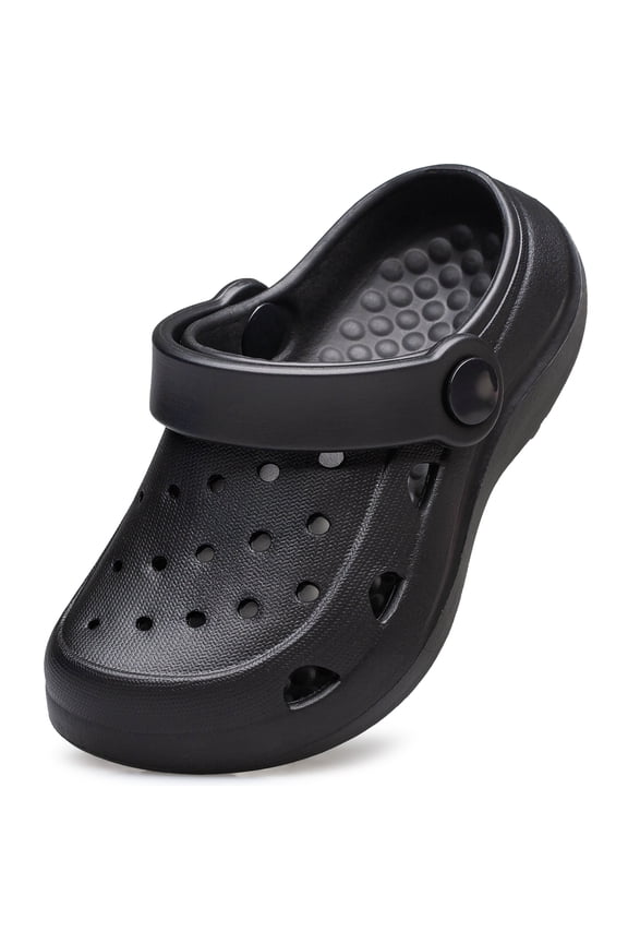 Garden Clogs for Boys Girls Slip on Beach Sandals Kids Unisex Child Beach Water Shoes All Black Toddler Size 10