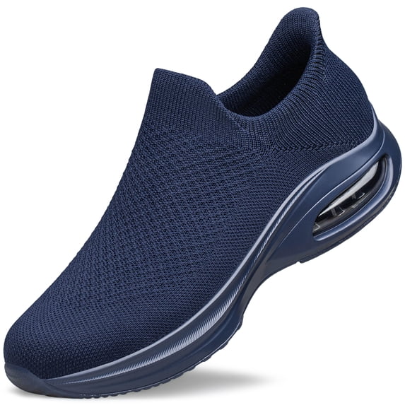 AMANSSE Men's Air Cushion Casual Sock Sneakers Non Slip Lightweight Running Shoes Lightweight Comfortable Tennis Workout Shoes Navy Blue Size 11