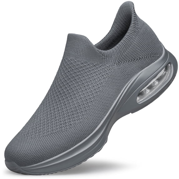AMANSSE Men's Air Cushion Sock Shoes Non Slip Lightweight Casual Sneakers Comfortable Tennis Workout Running Shoes Dark Grey Size 12