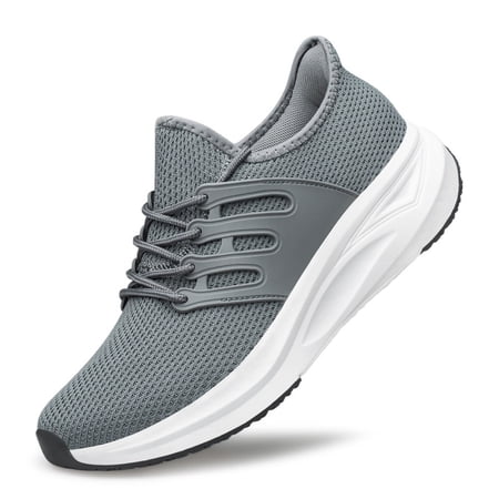 AMANSSE Mens Walking Shoes Non Slip Running Shoes Slip on Lightweight Breathable Sock Shoes Athletic Workout Gym Sneakers Dark Grey Size 9.5