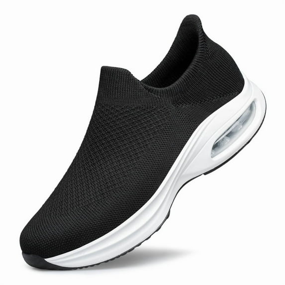 AMANSSE Women's Hands Free Slip on Sneakers Casual Walking Tennis Shoes Athletic Gym Workout Training Shoes Lightweight Comfortable Breathable Tennis Shoes Black Size 11