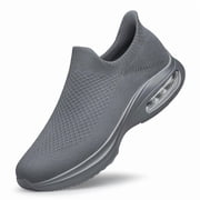 Women's Hands Free Slip on Walking Shoes Non Slip Air Cushion Casual Tennis Shoes Running Sneakers Workout Gym Breathable Comfortable Shoes Dark Grey Size 10.5