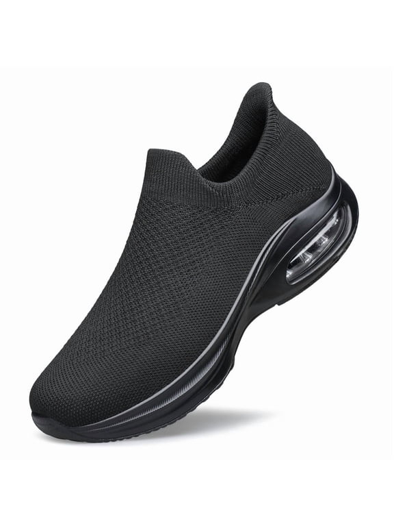 Women's Hands-Free Walking Shoes Non Slip Sock Casual Air Cushion Fashion Sneakers Lightweight Comfortable Tennis Workout Running Shoes All Black Size 8.5
