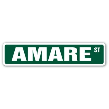 AMARE Street Sign Childrens Name Room Sign | Indoor/Outdoor |  36" Wide