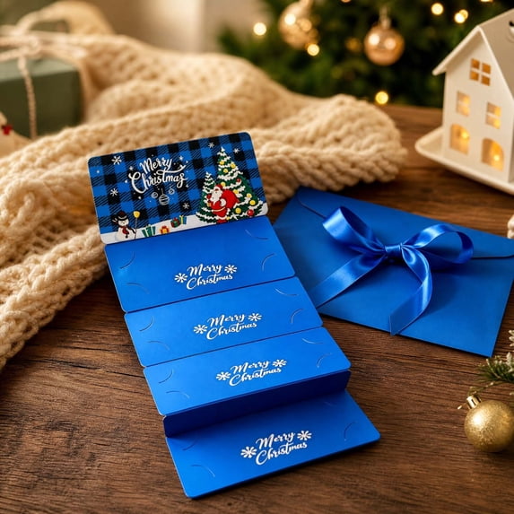 AMARHH 6 Slots Christmas Red Envelopes, 5 Inch Christmas Money Holders for Cash, Surprise Christmas Money Card Cash Gift Holders Xmas Party Supplies