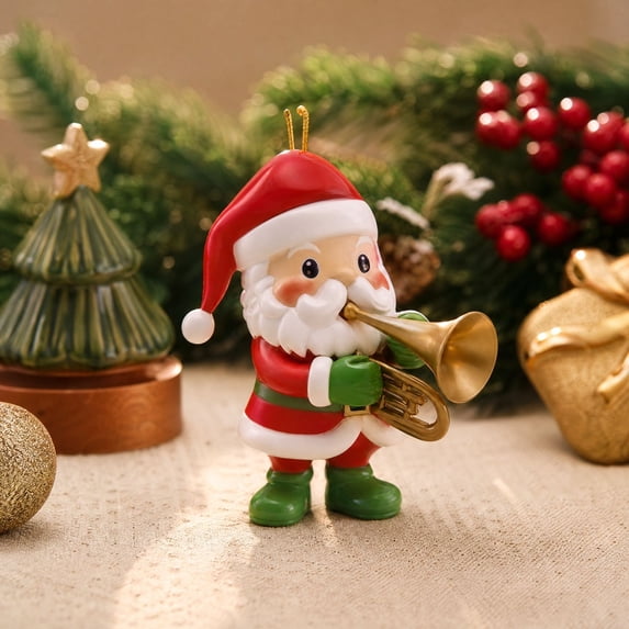 AMARHH Santa Claus Hanging Ornaments, 3D Flat Plastic Christmas Decorative Pendants, Hanging Decor Holiday Party Gifts for Christmas Tree Decor