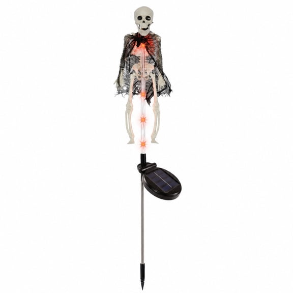 AMARHH Solar Skeleton Yard Stake, LED Light Up Skeleton Garden Stake Waterproof Solar Powered Ground Stake Lamp For Yard Graveyard Halloween Decorations