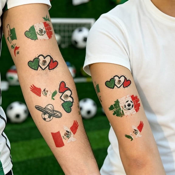 AMARTSY Waterproof Flag Temporary Stickers for Sports Fans, Face Body Decals for Football Match Party Carnival, Removable, Various Flag Designs