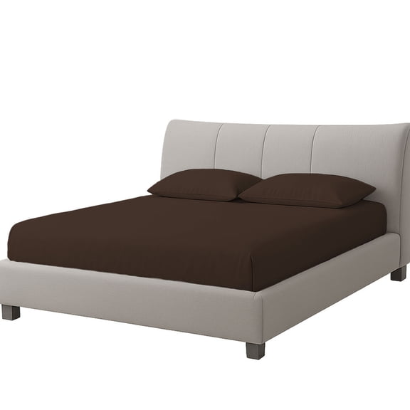 AMAY Cotton Waterbed Sheet Set – Soft Fitted Sheets for Water Mattress, Secure Elastic, Easy Care Bedding (California King , Dark Chocolate) 21" Deep Pocket