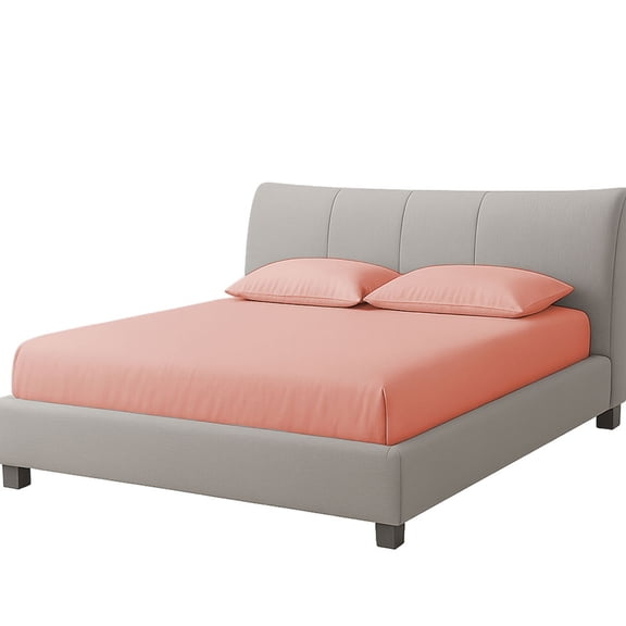 AMAY Cotton Waterbed Sheet Set – Soft Fitted Sheets for Water Mattress, Secure Elastic, Easy Care Bedding (California King , Peach) 15" Deep Pocket