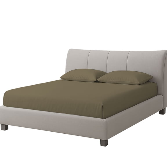 AMAY Cotton Waterbed Sheet Set – Soft Fitted Sheets for Water Mattress, Secure Elastic, Easy Care Bedding (California King , Taupe) 12" Deep Pocket