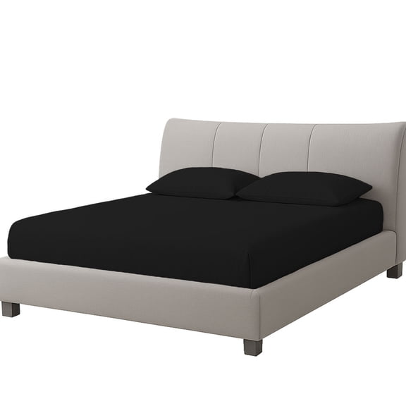 AMAY Cotton Waterbed Sheet Set – Soft Fitted Sheets for Water Mattress, Secure Elastic, Easy Care Bedding (Non-Standard, Black) 15" Deep Pocket