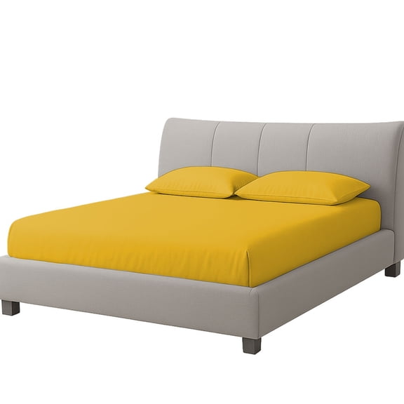 AMAY Cotton Waterbed Sheet Set – Soft Fitted Sheets for Water Mattress, Secure Elastic, Easy Care Bedding (Non-Standard, Gold) 15" Deep Pocket