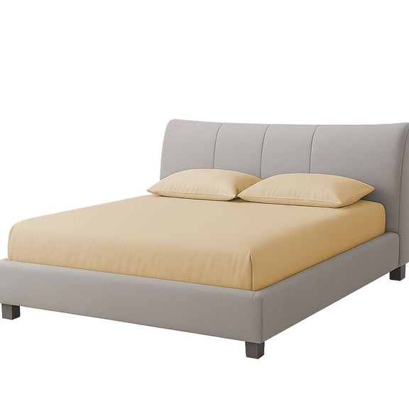 AMAY Cotton Waterbed Sheet Set – Soft Fitted Sheets for Water Mattress, Secure Elastic, Easy Care Bedding (Queen , Beige) 8" Deep Pocket