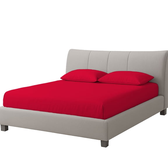 AMAY Cotton Waterbed Sheet Set – Soft Fitted Sheets for Water Mattress, Secure Elastic, Easy Care Bedding (Queen , Red) 15" Deep Pocket