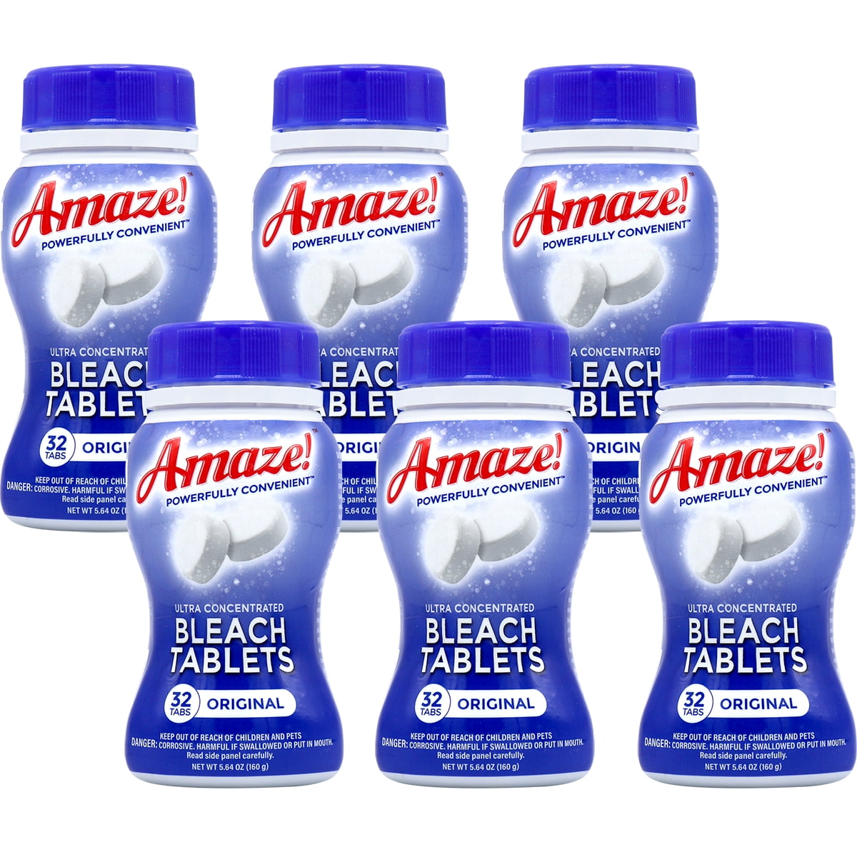 AMAZE! Ultra Concentrated Bleach Tabs for Laundry and Home Cleaning. [32  tablets] - Original Scent 