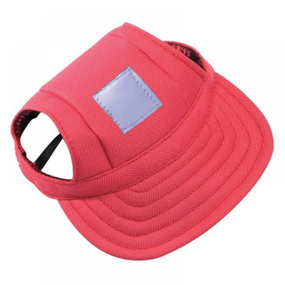 AMAZING FASHION Dog Baseball Cap, Adjustable Dog Outdoor Sport Sun Protection Baseball Hat Cap Visor Sunbonnet Outfit with Ear Holes for Puppy Small Dogs, Small, Red