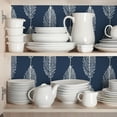 thumbnail image 1 of Amazing Blue, Wall Striped Feather Leaves Peel & Stick Wallpaper 15.7 x 47.2", 1 of 5