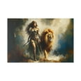 thumbnail image 1 of AMAZON WARRIOR & LION - Matte Canvas, Wall Decor Wall Art Home Decor, 1 of 4
