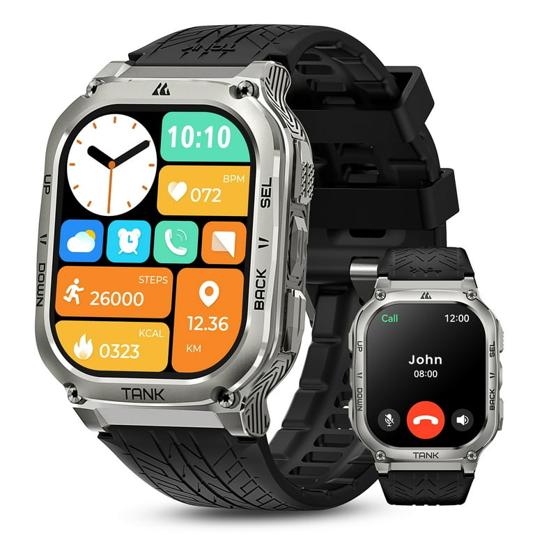 AMAZTIM M3 Rugged Smart Watch for Men 70 Days Long Battery Life 100M Waterproof for Android iPhone