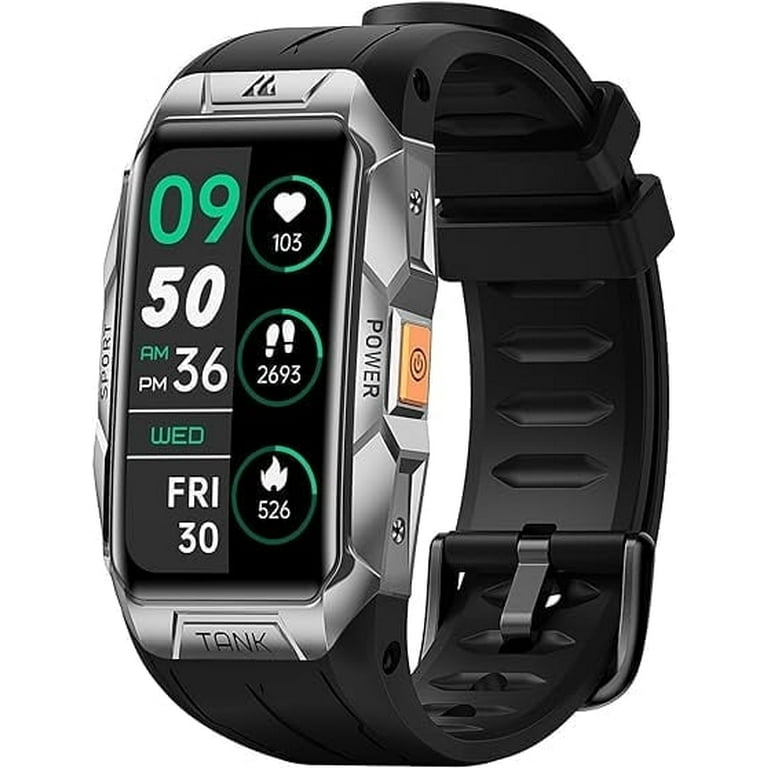 AMAZTIM X1 Smart Watches for Men 1.47 inch Fitness Tracker for Android iPhone 100m Waterproof 50 Days Long Battery Life Silver Size 4.13 x 4.09