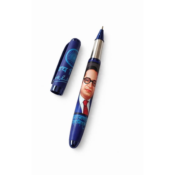 DOLPHIN ENTERPRISES Luxury Metal Dr. B.R. Ambedkar Signature Photo Print Pen with Indian Flag Design Premium Writing Pen