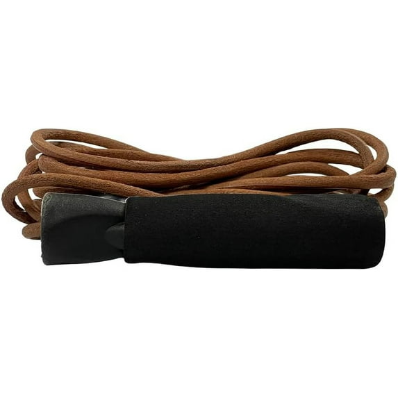 AMBER Sports Top Leather Jump Rope with Foam Handles