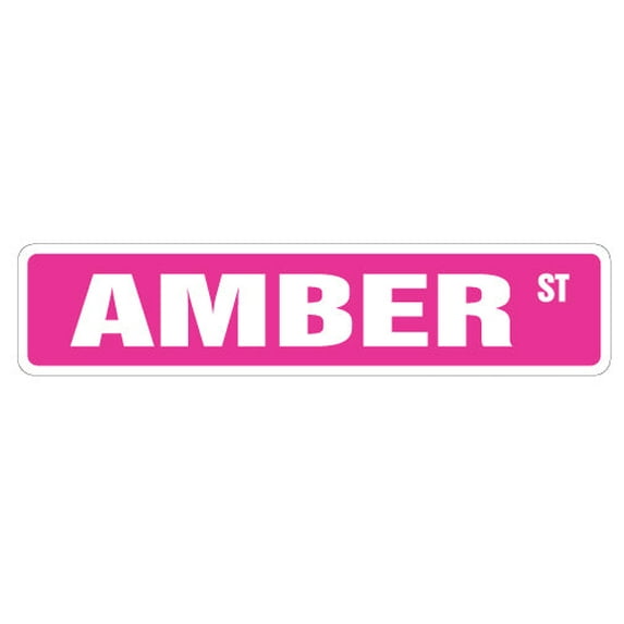 AMBER Street Sign Childrens Name Room Sign | Indoor/Outdoor | 24" Wide