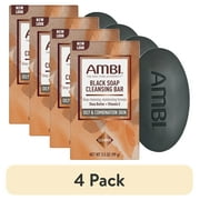 (4 pack) AMBI Black Soap with Shea Butter Bar, 3.5 oz