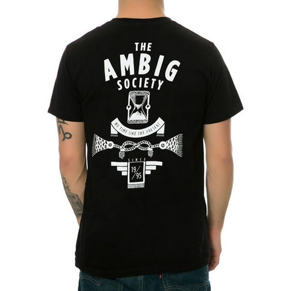 AMBIG Mens The Concealed Back Hit Graphic T-Shirt, Black, Large
