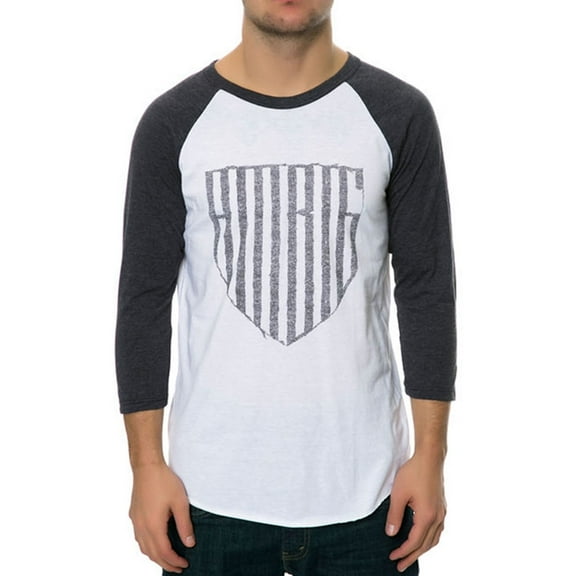 AMBIG Mens The Guarded Baseball Graphic T-Shirt, White, Small