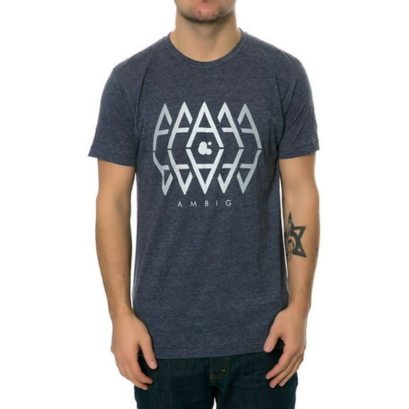 AMBIG Mens The Red Letter Graphic T-Shirt, Blue, Small