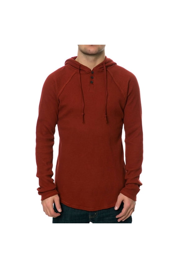 Mens The Watson Hooded Thermal Sweater, Red, Small