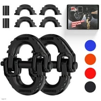 AMBULL 1/2" Safety Chain Connector Link 2 Pack, G80 Tow Hitch Hammerlock Coupling Link, Tow Chain Connector with 12000 lbs Loading (Black)