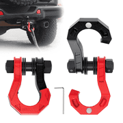 AMBULL D Ring Shackles 3/4 D-ring Separate Shackles, 44,000lbs Break Strength Towing Winch Shackles, Heavy Duty Shackles with 7/8 Screw Pin for Tow Strap Winch Off Road Vehicle Recovery, BlackRed