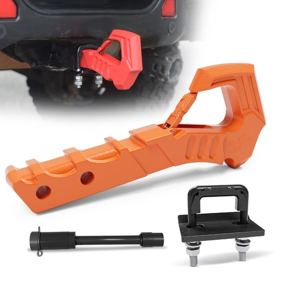 AMBULL Tow Hitch Receiver Hook with Hitch Tightener, Truck Hitch 2 Inch Receiver Hitch, Drop Forged Steel Trailer Hitch Receiver 88000 Lbs Break Strength, Scorpion Tail Tow Hook for Trucks, Orange