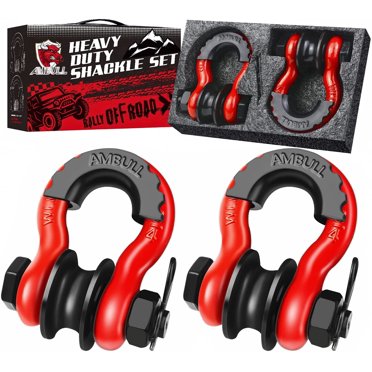 3/4" D Ring Shackle With Snatch Block - 40,000 Lb Breaking Strength For Off-Road Recovery