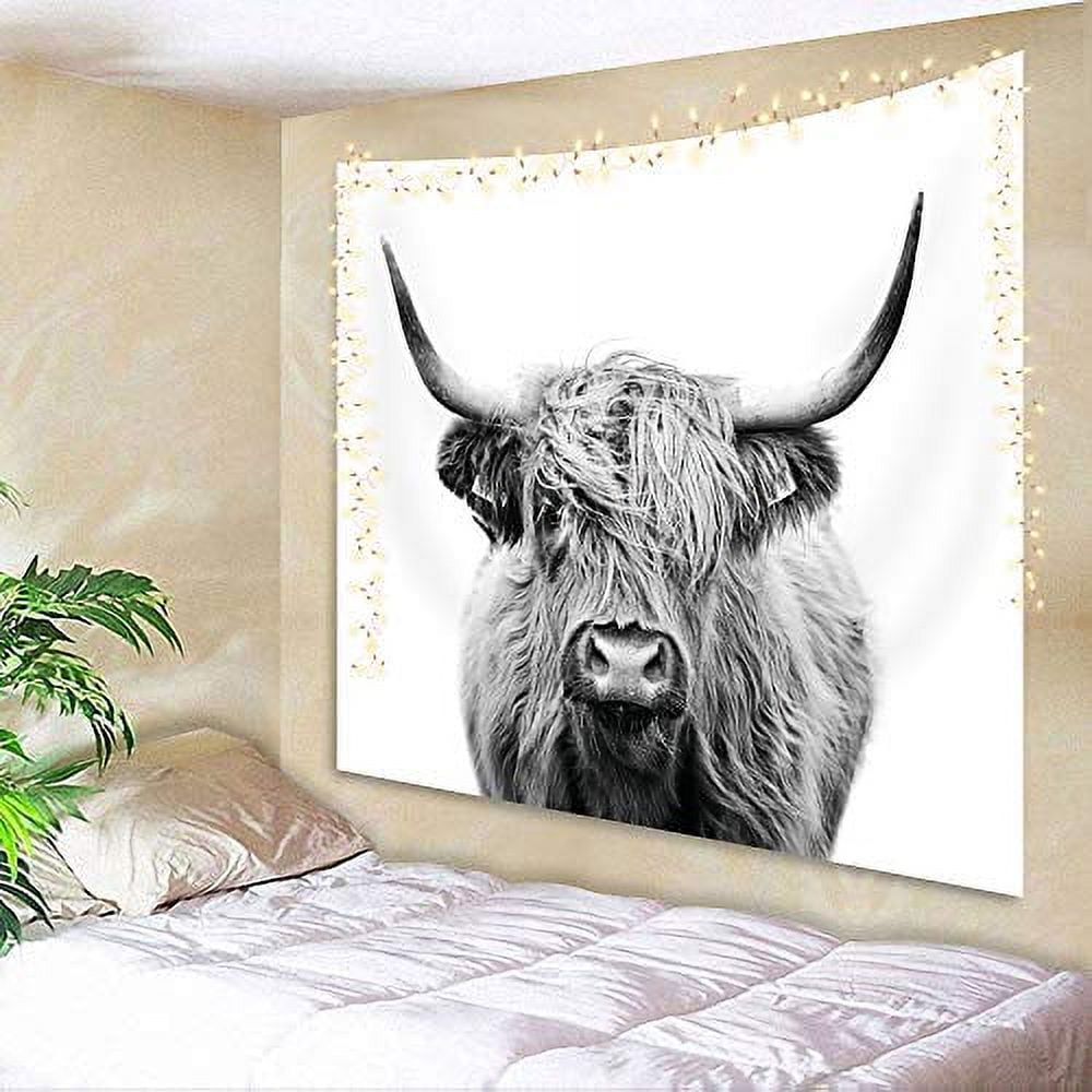 Cow Bedroom Tapestry Picture Wall Decoration Highland Cow Print