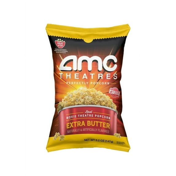 1PACK,AMC Theatres Ready to Eat Popcorn, Extra Butter,