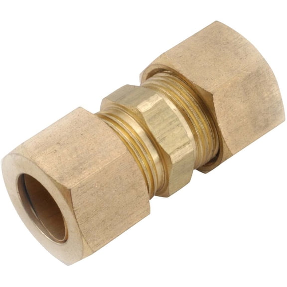 Anderson Metals 750062-05 Compression Full Union, Brass, 5/16 In. - Quantity 10