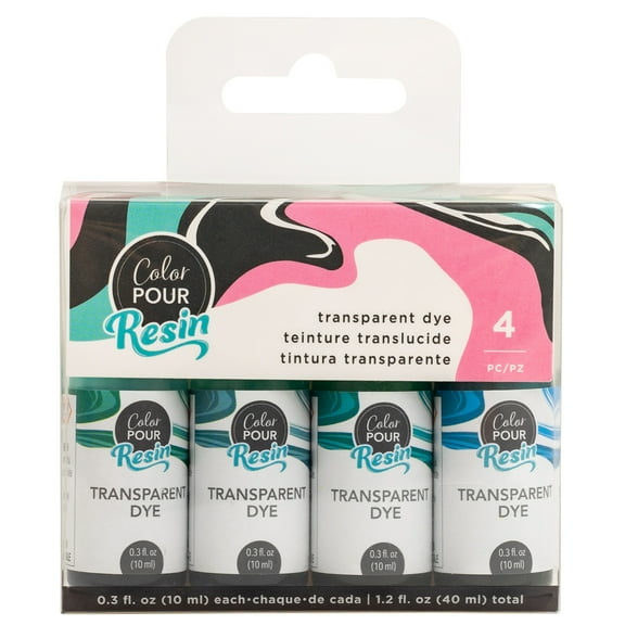 American Crafts Color Pour Resin Dyes .3oz 4/Pkg-Translucent - Cool