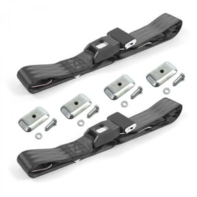AMC Eagle 1979-1987 Standard 2 Point Charcoal Lap Bucket Seat Belt Kit with Bracketry - 2 Belts