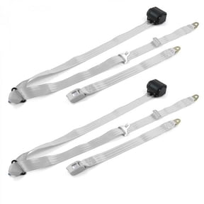AMC Eagle 1979-1987 Standard 3 Point Gray & Grey Retractable Bucket Seat Belt Kit - 2 Belts