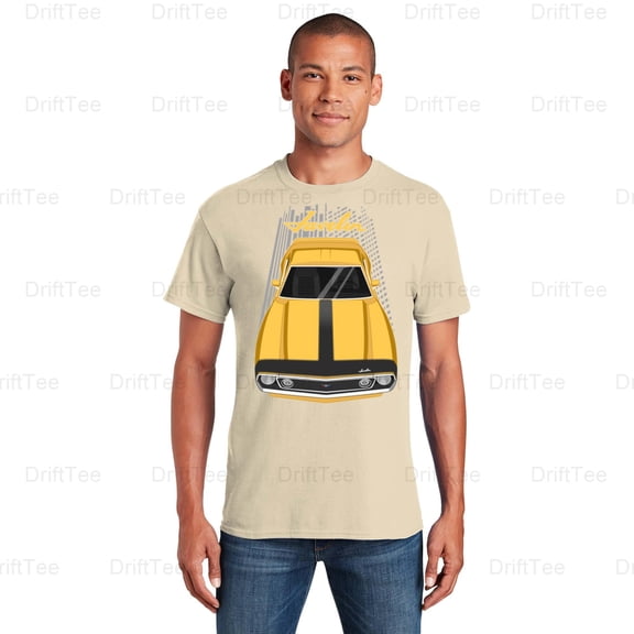 AMC Javelin AMX - Mellow Yellow Classic Muscle Auto Vintage American Car Fan T-Shirt Unisex, up to 5XL