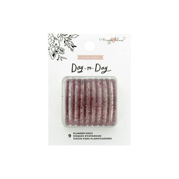 Maggie Holmes Day-To-Day Planner Discs 1.75" 9/Pkg-Pink Glitter