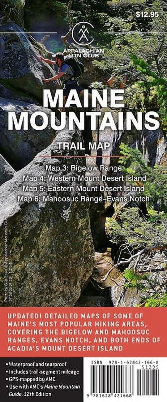 AMC Maine Mountains Trail Maps 36 Bigelow Range, Western Mount