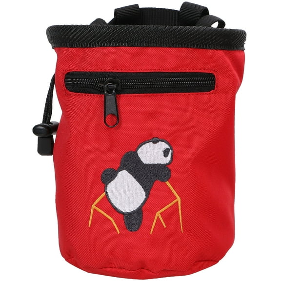 AMC(TM) Climbing Panda Compact Chalk Bag with Belt, 7184_Red