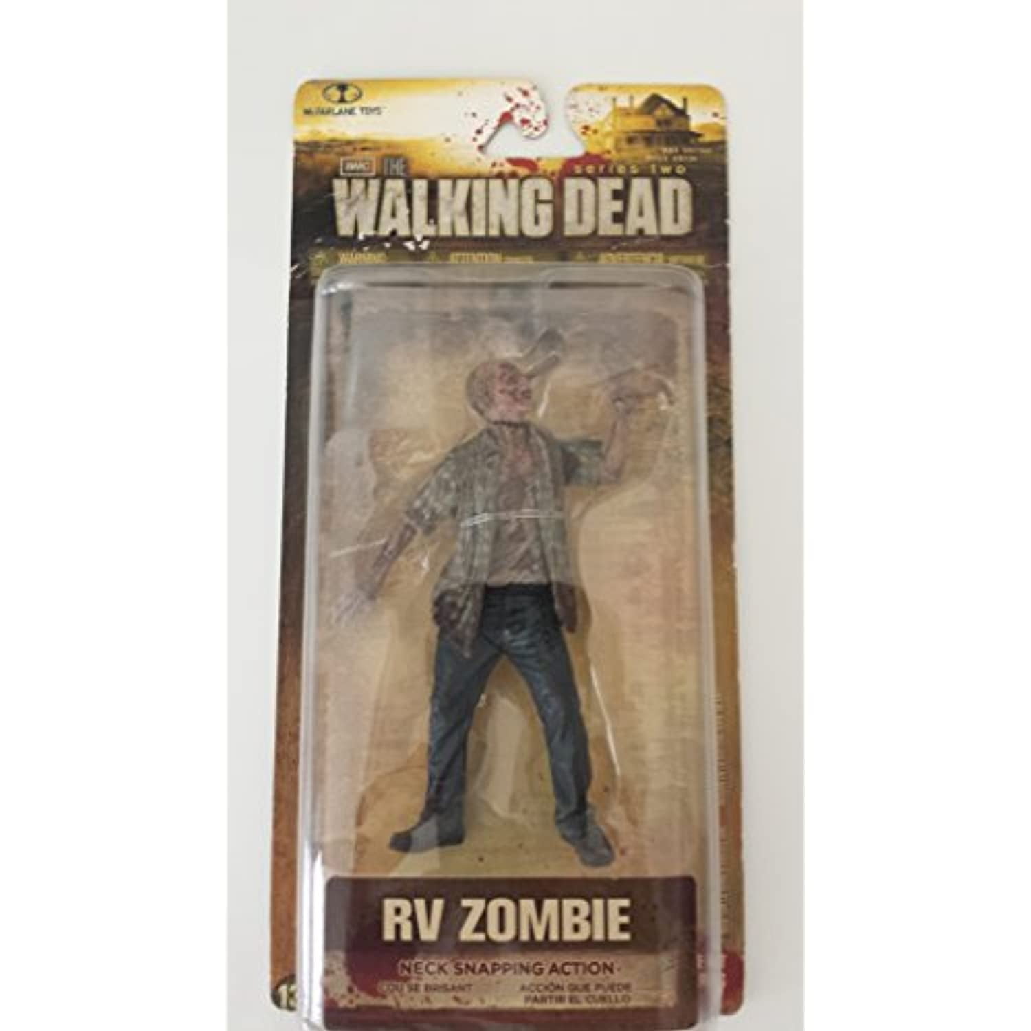 The Walking Dead Action Figure Zombie Con Camper - Serie TV Stagione 2, Figura Da Collezione In Scala 12,7 Cm Con Testa Flip-Back E Cacciavite Rimovibile